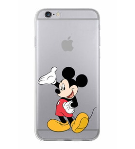 Apple iPhone 6S Uyumlu Kapak Mickey Mouse Tasarımlı Şeffaf Silikon Kılıf