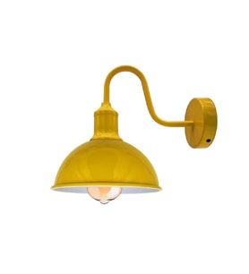 RİOLİGHT VİNTAGE1,RUSTİK1,RETRO1 SARI METAL OTEL,CAFE,ODAKLAR İÇİN DUVAR APLİK ŞAPKA ÇAPI:23CM