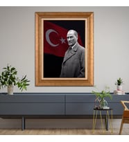 Altın Varaklı Paspartulu Çerçeveli Tablo hb1198