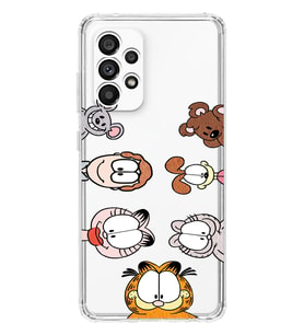 Samsung Galaxy A53 Uyumlu Garfield Tasarımlı Şeffaf Telefon Kılıfı