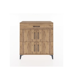 Arges Şifonyer 3 Raflı Tek Çekmeceli 4 Kapaklı 88x30x96 Çam-Çam