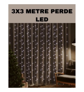 Mey İthalat® 3x3 LED Şelale Perde Işık Kutlama ve Dekor Aydınlatması