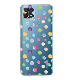 PrintiFy Oppo A15 ile Uyumlu Water Color 6  Kamera Korumalı Şeffaf  Kılıf