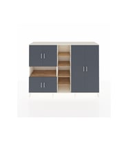 Hyperion Dolap 13 Raflı 6 Kapaklı 220x44x163 Aytaşı-Antrasit/Çam