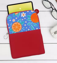 BK Gift Portakal Tasarımlı Taşınabilir Koruyucu Tablet Kılıfı & Organizer Çanta - Kırmızı-1