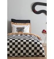 Young Speed Way %100 Pamuk Tek Kişilik Fitted Nevresim Takımı (Siyah)