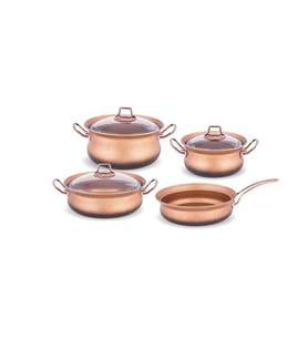 FMS D5006 Efsane İndüksiyon Tabanlı 7 Parça Granit Set Bakır