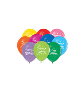Pırıltılı Happy Bırthday Baskılı 12" Pastel Balon