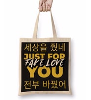 Bts Fake Love Typography Bez Çanta Uzun Saplı