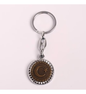 AY-YILDIZ TASARIMLI BRONZ-METAL ANAHTARLIK-ANAH231