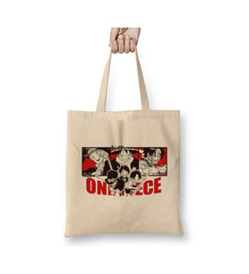 One Piece Luffy Sabo Ace Beyaz Bez Çanta Uzun Saplı Alışveriş Çantası Plaj Çantası