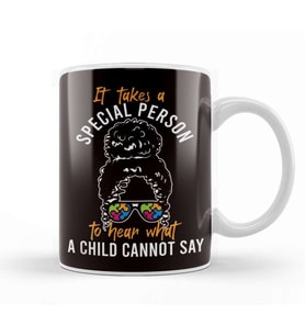 Special Person Autism Child Awareness Support Puzzle Ribbon Kupa Bardak Porselen