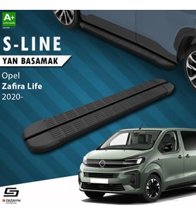 S-Dizayn Opel Zafira Life Kısa Şase S-Line Siyah Yan Basamak 213 Cm 2020 Üzeri A+ Kalite