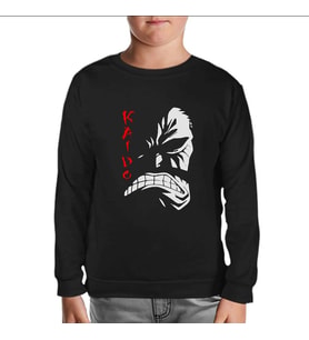 One Piece - Kaido Siyah Çocuk Sweatshirt