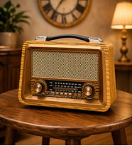 Ultratekno R-2066BT Şarjlı Nostaljik Radyo Bluetooth USB TF Kart Type-C FM AM SW 3 Bant Retro Radyo