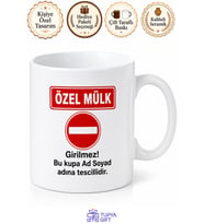 İsme Özel Özel Mülk Yazılı Komik Kupa Bardak Esprili Hediye