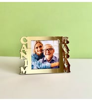Kişiye Özel Fotoğraflı Canım Babam Mdf Çerçeve Gold