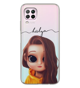 Huawei Red hair Tasarımlı Şeffaf Telefon Kılıfı