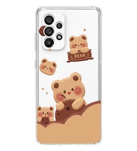 Samsung Galaxy A13 Uyumlu Bear Tasarımlı Şeffaf Telefon Kılıfı