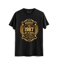 Vintage Gold Awesome Series August 1987 Siyah Tshirt