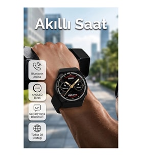 Dokunmatik Ekranlı Akıllı Saat Sesli Görüşme Bildirim ve Spor Takip Özellikli