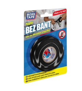 BOSS TAPE BT-09010 19 x 9,14 MT SİYAH TÜYLÜ BEZ BANT