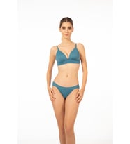 Estiva Kadın Bantlı İp Askılı Kaplı Bikini Takımı - Turkuaz (Renksiz)