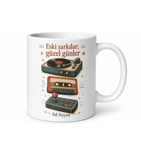 Retro Sevenlere Pikap Atari Kaset Eski Şarkılar Nostalji Kupa Bardak Hediye