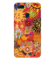 Oppo A5S/AX7/A12 Uyumlu Vintage Kolaj Desenli Şeffaf Telefon Kılıfı