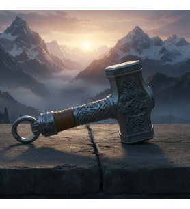 Riva Self İskandinav Mitolojisi Thor’un Çekici Mjölnir - Antik Gümüş Kaplama Dekoratif Obje