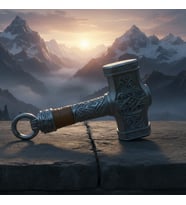 Riva Self İskandinav Mitolojisi Thor’un Çekici Mjölnir - Antik Gümüş Kaplama Dekoratif Obje