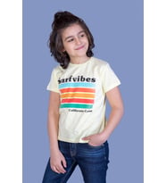 Toontoy Erkek Çocuk Surfvibes Baskılı Tişört (Sarı)