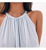 Gümüş Renk Geometrik Yıldız  Kolye Gümüş Renk Zincir Kadınlar İçin Kolye Chokers 