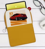 BK Gift Drift Car Tasarımlı Taşınabilir Koruyucu Tablet Kılıfı & Organizer Çanta - Sarı-1