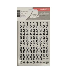 TANEX STC-504 10mm STICKER REGULAR RAKAMLAR ETİKETİ 2'Lİ