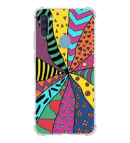 PrintiFy Samsung Galaxy M11 Uyumlu Retro Color 4 Baskılı Şeffaf Köşe Korumalı Antişok Kılıf