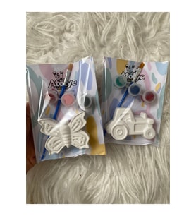 Atölye Lavi Shop 10 Adet (5+5) - TRAKTÖR ve KELEBEK /Taş Boyama Seti,DIY,kendin yap,doğum günü Hediyesi