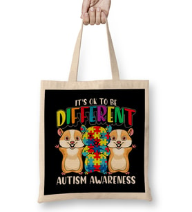 Colorful It s OK To Be Different Autism Awareness Bez Çanta Uzun Saplı