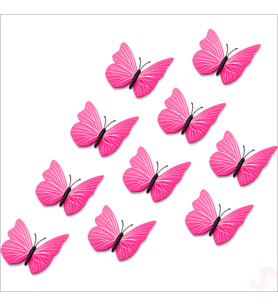 3D Baskılı PVC Kelebek SüS, 7,5 cm x 10 Adet - Pembe