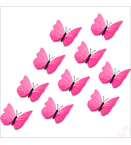 3D Baskılı PVC Kelebek SüS, 7,5 cm x 10 Adet - Pembe
