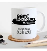 Gemi Makinaları Mühendisi isme özel Meslek kupa bardak