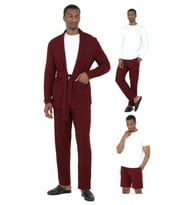 D'S Damat Waffle Erkek 5'li Rob ve Pijama Takımı Damat Sandığı Çeyiz Seti Bordo (Çok Renkli)