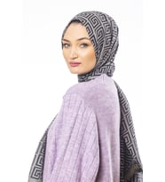 Jakar Dokuma Desen Jakarlı Modal Seri Şal Eşarp Askısı ile Birlikte 75x200 cm Gr