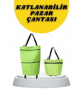Katlanabilir Tekerlekli Alışveriş Çantası Pratik ve Detaylı Pazar Arabası