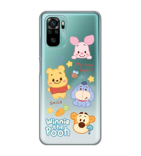 Xiaomi Redmi Note 10 / Note 10S Uyumlu Winnie The Pooh Tasarımlı Şeffaf Telefon Kılıfı