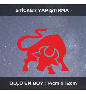 kırmızı boğa etiket sticker - 1 adet çıkartma araba motosiklet kask atv tablet pc buzdolabı otomobil bilgisayar uyumlu