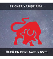 kırmızı boğa etiket sticker - 1 adet çıkartma araba motosiklet kask atv tablet pc buzdolabı otomobil bilgisayar uyumlu