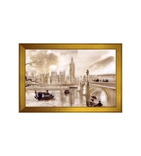 Manzara Temalı Kanvas Tablo 50 x 70 cm Gold Çerçeve