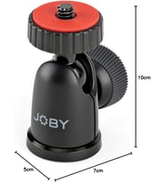 JB01512-BWW BallHead 1K kompakt küre başlık (daha büyük kompakt kameralar ve CSC-/aynasız kameralar için uygundur, 1 kg'a kadar taşıma kapasitesi), siyah/kömür