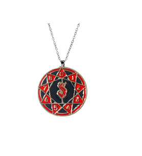 Metal Rock Grubu Slipknot Logo Kolye Alaşımlı Uzun Zincir Kırmızı Kolye (Gümüş)
